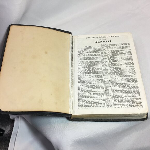 Cambridge Holy Bible Concordance Morocco Black Leather Vintage Not Red Letter - Picture 8 of 15